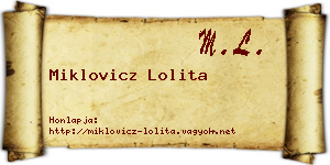 Miklovicz Lolita névjegykártya
